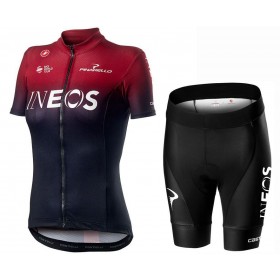 Set Fahrradtrikot + Radhose Kurze 2019 TEAM INEOS Damen N001